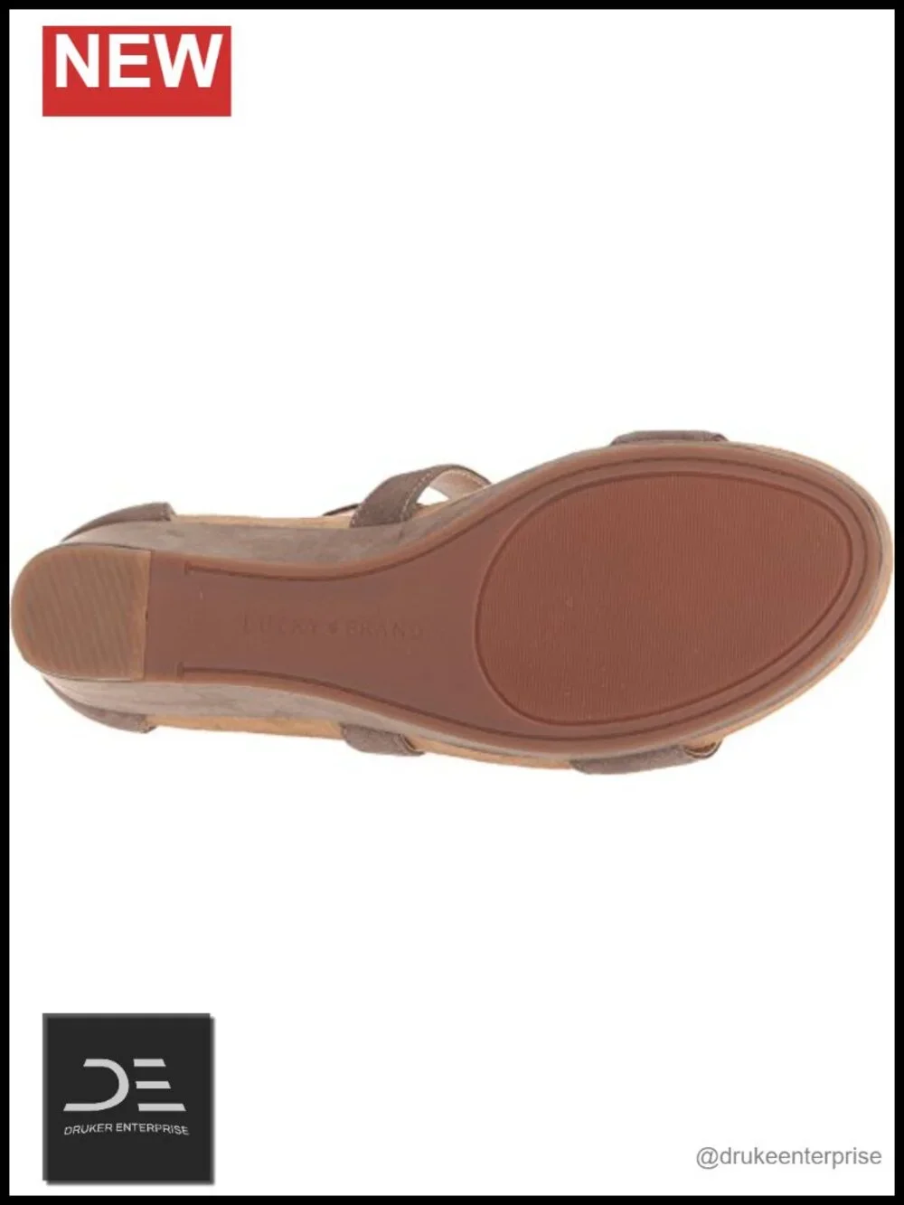 Lucky Brand Women's Kenadee Wedge Sandal Leather Ankle Strap